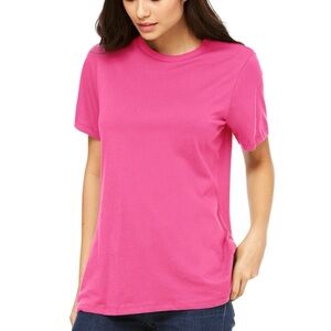 NWT Logo By Lori Goldstein Hot Pink Short Sleeve Crewneck